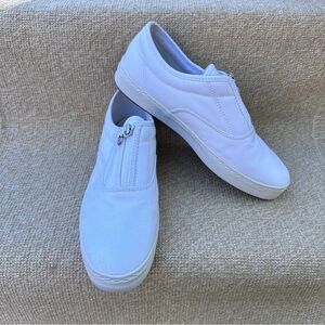 Aerosoles Women's Zippered Sneakers 10 White Slip On